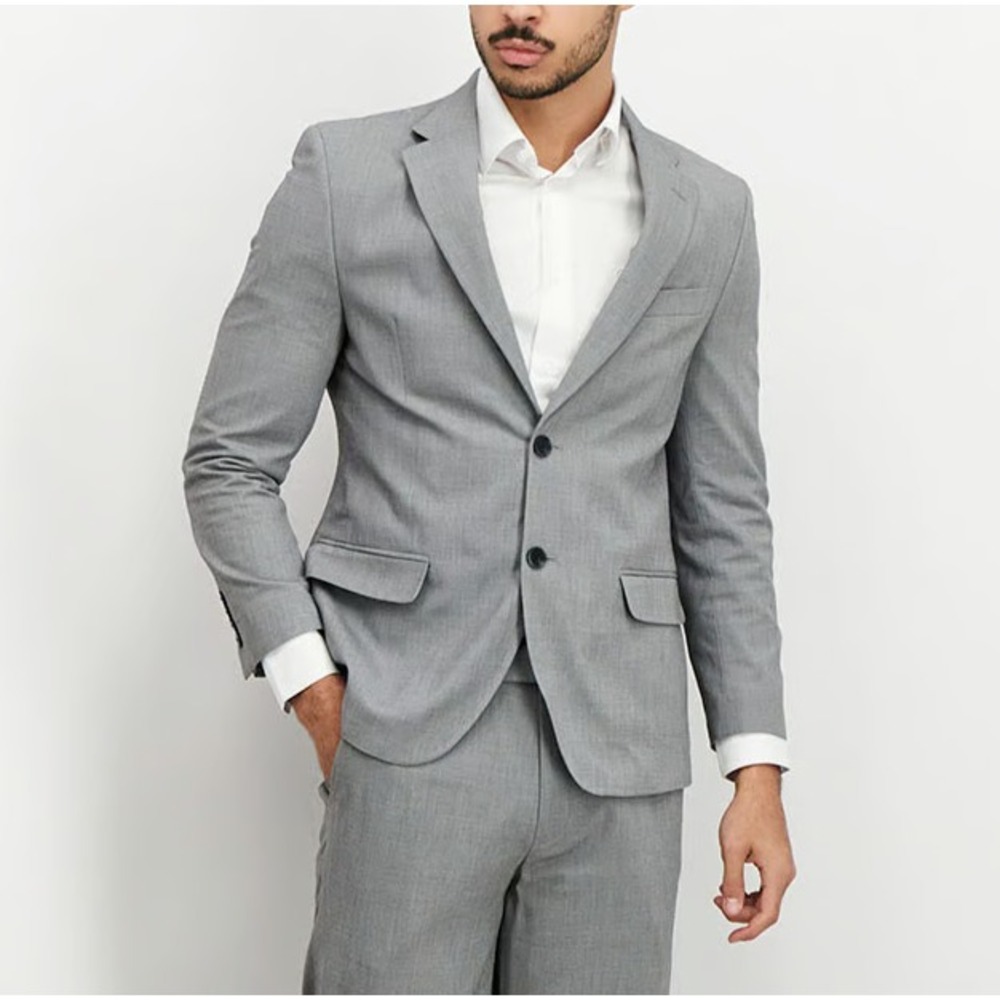 Nautica Men's Modern-Fit Bi-Stretch Suit Blazer‎ Jacket Size 38S Grey E071127
